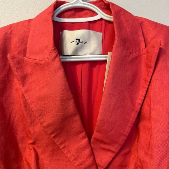 7 For All Mankind Women's coral Cotton Linen Casual Jacket NWT - Picture 7 of 8
